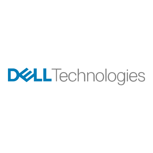 Dell Technologies logo with the word “Dell” in blue stylized letters and “Technologies” in gray, set on a light gray background.