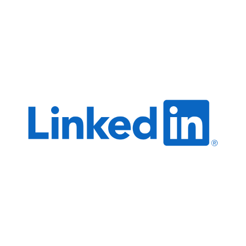 LinkedIn logo featuring the word "Linked" in blue text and "in" in white letters inside a blue square on a light gray background.
