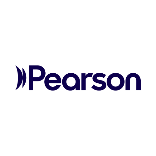 The image shows the Pearson logo with the word "Pearson" in bold, dark blue letters and a stylized symbol to the left.
