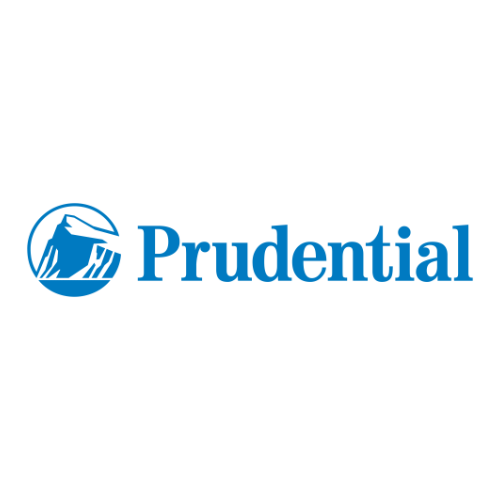 Prudential logo featuring a stylized blue rock graphic next to the word "Prudential" in blue text on a white background.