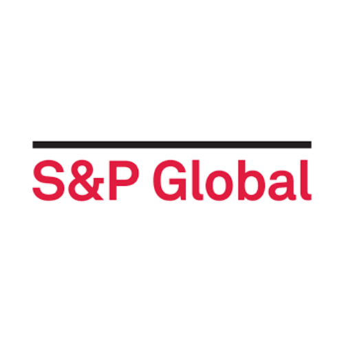 S&P Global logo with a black horizontal line above the red text "S&P Global" on a white background.