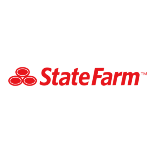 State Farm logo with red text and three interlocking ovals on a white background.