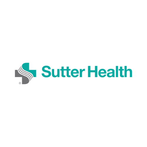 Sutter Health logo featuring a stylized cross graphic on the left and the words "Sutter Health" in teal text on a white background.