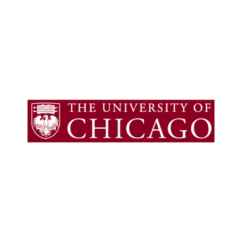 The University of Chicago logo featuring a maroon background, white text, and the university seal on the left.