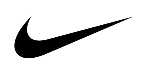 Black Nike Swoosh logo on a plain white background.
