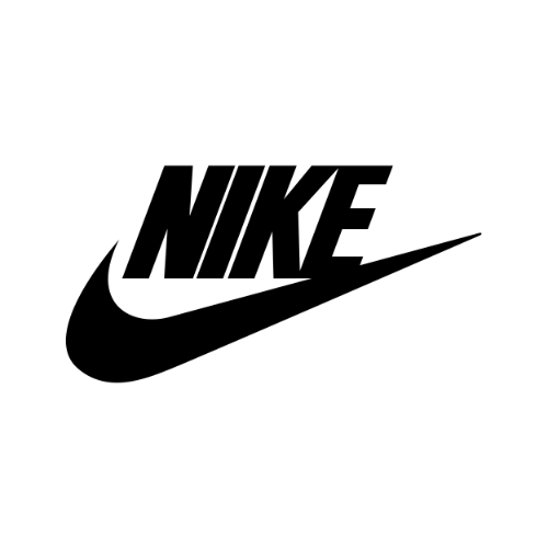 Black Nike logo with bold uppercase "NIKE" text and a swoosh symbol underneath, set against a plain white background.